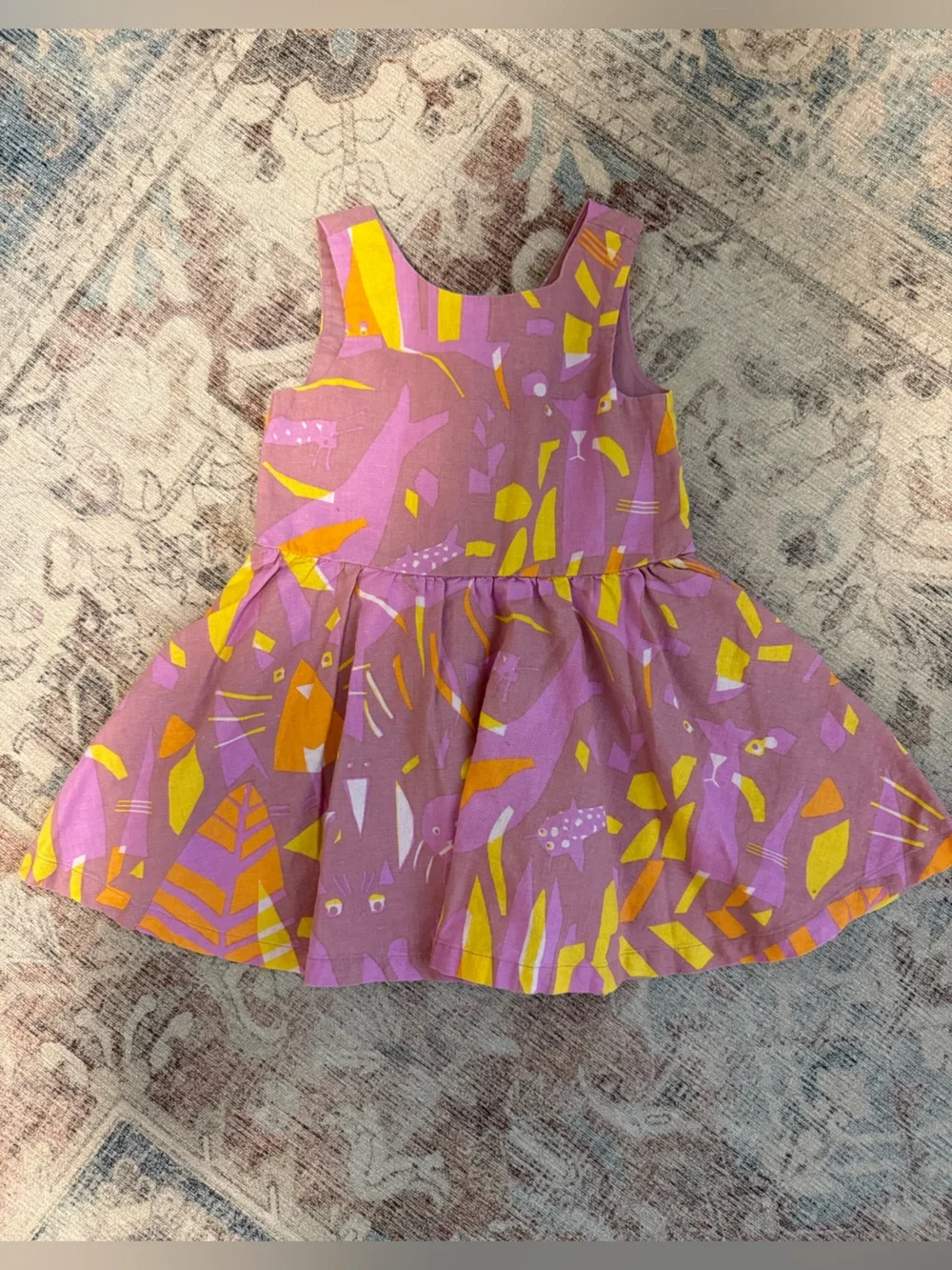 Tea Collection Pink Pattern Woven Tank Dress